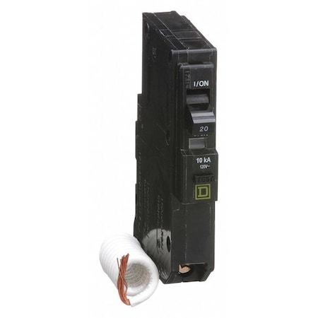 Square D Miniature Circuit Breaker, QO Series, 20A, 1 Pole, 120V AC, 10kA at 120V AC, B Curve QO120EPD