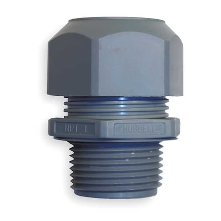 Hubbell Wiring Device-Kellems Cable Connector, 1/2 In, Straight, Gray SEC50GA