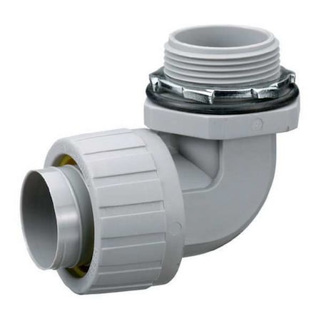 Hubbell Wiring Device-Kellems Conduit Fitting Connector, 1 in, Liquid-Tight, Nylon, PVC Coated, Gray P1009NGY