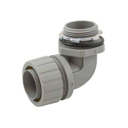Hubbell Wiring Device-Kellems Conduit Fitting Connector, 1-1/4 in, Liquid-Tight, Nylon, Gray P1259NGY