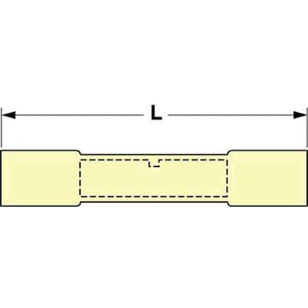 3M Butt Splice Connector, 12-10AWG, Yel, PK250 MH10BCK