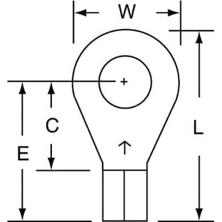 3M Ring Terminal, 1/4 in Stud Size, 10 AWG, 600 V, Bare Insulated, Bare, Crimp Termination Only MU10-14R/SK