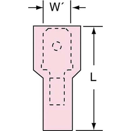 3M Male Disconnect, Red, 22-18AWG, PK1000 MNU18-250DMIK