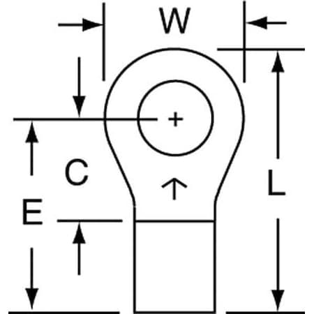 3M Ring Terminal, #10 Stud Size, 10 AWG, 1,000 V, Bare Insulated, Bare, Crimp Termination Only, 500 PK M10-10RK