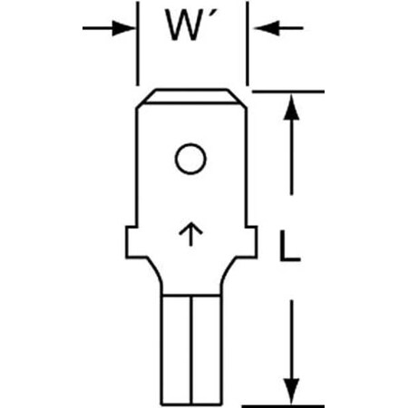3M Male Disconnect, Bare, 16-14AWG, PK1000 MU14-250DMK