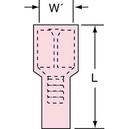 3M Female Disconnect, Red, 22-18AWG, PK25, Connection Type: Crimp FDI18-250Q