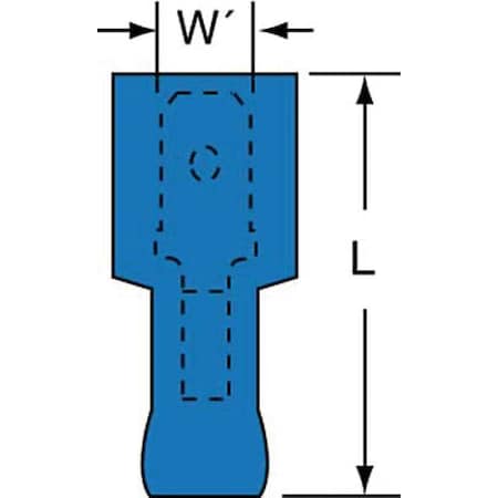 3M Male Disconnect, Blue, 16-14AWG, PK1000 MNG14-187DMIK
