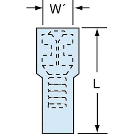 3M Female Disconnect, Blue, 16-14AWG, PK25 FDI14-187Q