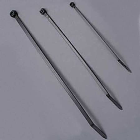 3M Cable Tie, 8 in L, 2 in Max Bundle Dia., Black, Nylon 6/6, 18 lb Strength, 1000 PK CT8BK18-C