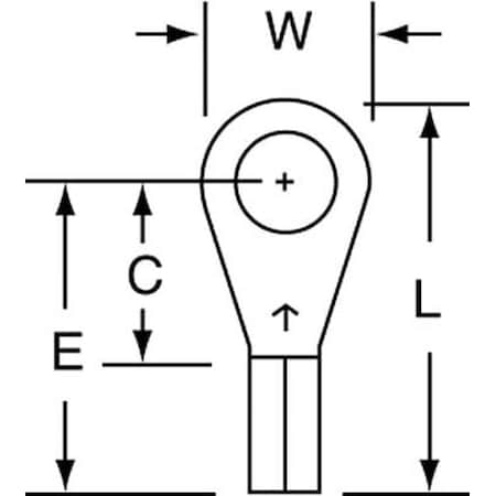 3M Ring Terminal, #10 Stud Size, 18 AWG, 600 V, Bare Insulated, Bare, Crimp Termination Only, 1000 PK MU18-10R/LK