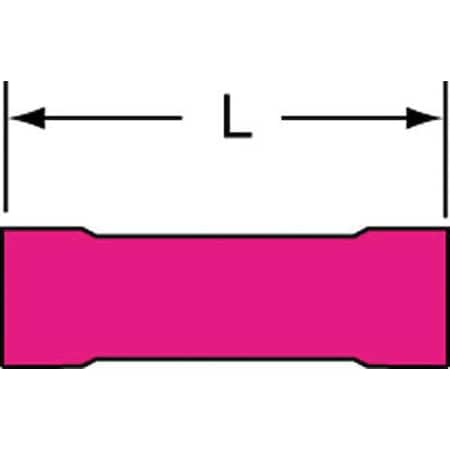 3M Butt Splice Wire Connector, 18 AWG Max, Red, Vinyl Insulation, 600 V, 1000 PK MVU18PCK