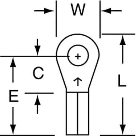 3M Ring Terminal, #4 Stud Size, 18 AWG, 600 V, Bare Insulated, Bare, Crimp Termination Only, 1000 PK MU18-4R/SK