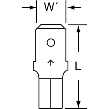 3M Male Disconnect, Bare, 12 to 10 AWG, PK500 MU10-250DMK