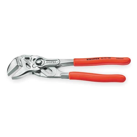 Knipex 7 1/4 in Knipex Cobra Straight Jaw Plier Wrench Smooth, Plastic Grip 86 03 180 SBA