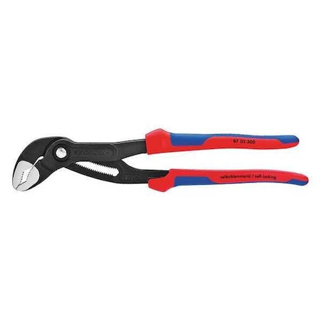Knipex 12 in V-Jaw Water Pump Plier Serrated, Bi-Material Grip 87 02 300 SBA