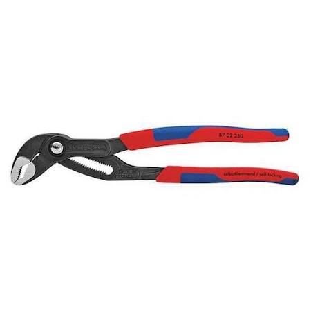 KNIPEX 10 in Knipex Cobra V-Jaw Water Pump Plier Serrated, Bi-Material Grip 87 02 250 SBA