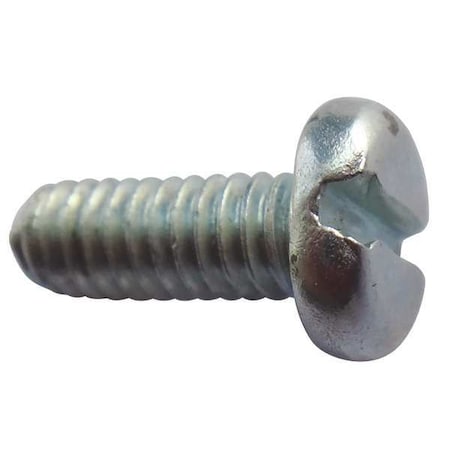 Zoro Select No. 10-32 x 1/2 in Slotted Pan Machine Screw, Zinc Plated Steel, 100 PK U24520.019.0051