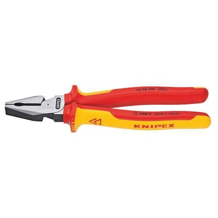 Knipex 9 in Linemans Plier High Leverage, Steel 02 08 225 SBA
