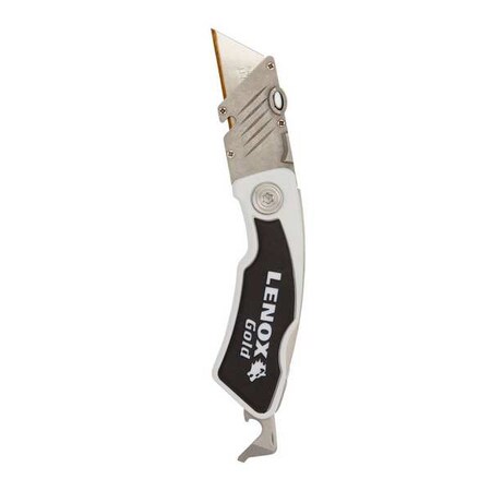 Lenox Folding Locking Utility Knife, Folding Retractable, Utility, Rubber 10771