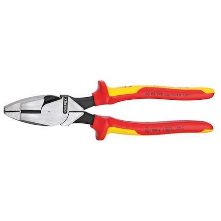 Knipex 9 1/8 in Linemans Plier High Leverage, Steel 09 08 240 SBA