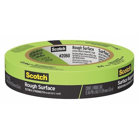 3M Painter's Tape, 24 mm W x 55 m L, 15 mil Thick, Green, Rubber Adhesive, 36 PK 2060