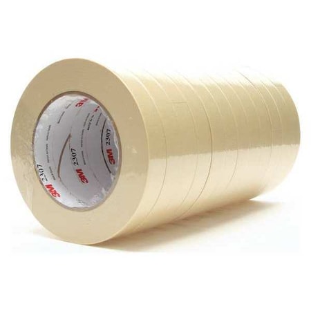 3M Masking Tape, 18 mm W x 55 m L, 5.2 mil Thick, Tan, Rubber Adhesive, 48 PK 2307