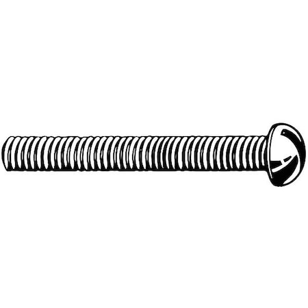 Zoro Select #10-24 x 1/2 in Slotted Round Machine Screw, Zinc Plated Steel, 100 PK U24210.019.0050