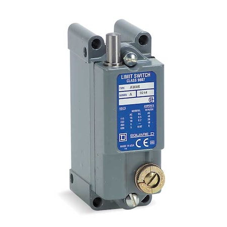 Telemecanique Sensors Heavy Duty Limit Switch, Plunger, 1NC/1NO, 15A at 600V AC, Actuator Location: Top 9007AW46