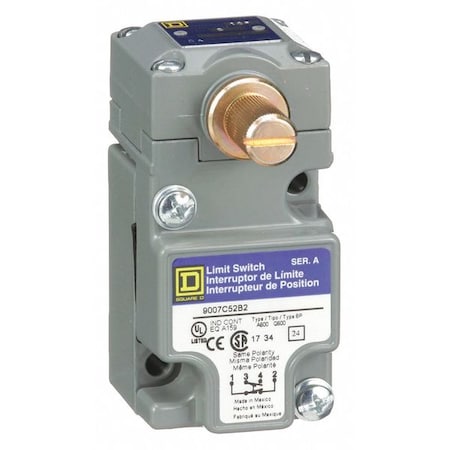 Telemecanique Sensors Heavy Duty Limit Switch, No Lever, Rotary, 1NC/1NO, 10A at 600V AC, Actuator Location: Side 9007C52B2
