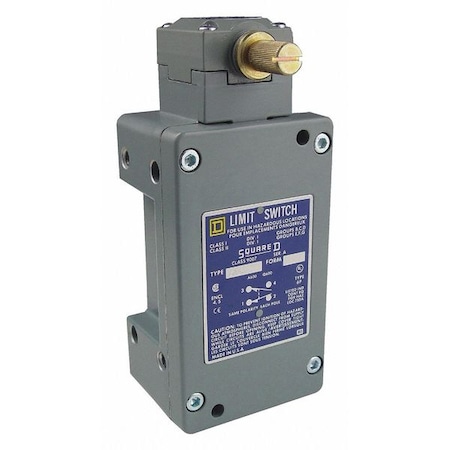 Telemecanique Sensors Hazardous Location Limit Switch, No Lever, Rotary, 1NC/1NO, 10A at 600V AC, Actuator Location: Side 9007CR53C
