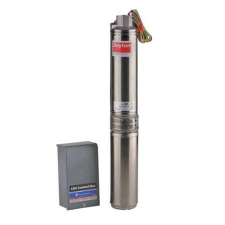Dayton Submersible Deep Well Pump and Control Panel, 3/4 hp, 230V AC, 3 Wires, 8.0 A, 8 Stages, 12 gpm 558904