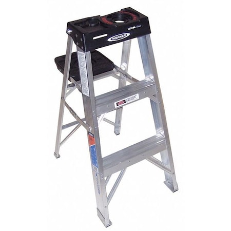 Werner 3 ft Aluminum Stepladder, 300 lb Capacity 373