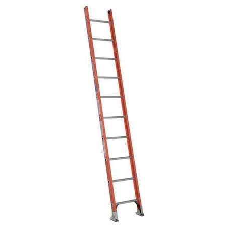 Werner 10 ft. Overall H, Straight Ladder, Fiberglass, 10 Steps, 300 lb Load Capacity D6210-1