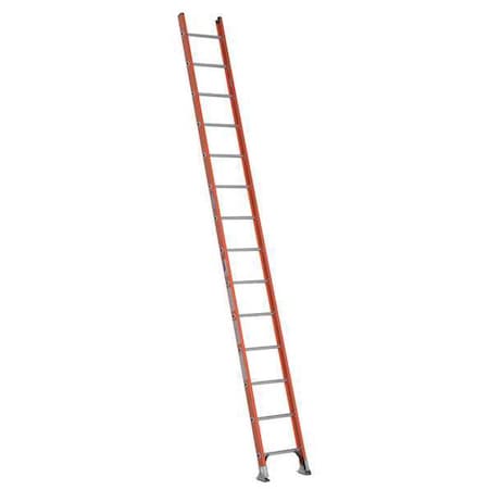 Werner 14 ft. Overall H, Straight Ladder, Fiberglass, 14 Steps, 300 lb Load Capacity D6214-1