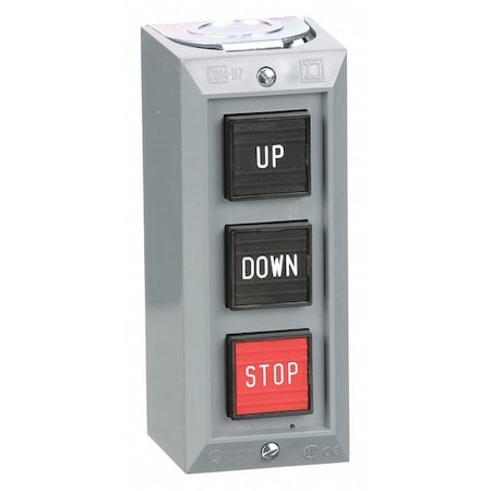 Square D Push Button Control Station, Up/Down/Stop 9001BG305