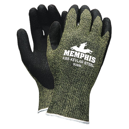 MCR SAFETY Cut Resistant Coated Gloves, A4 Cut Level, Latex, M, 1 PR 9389M