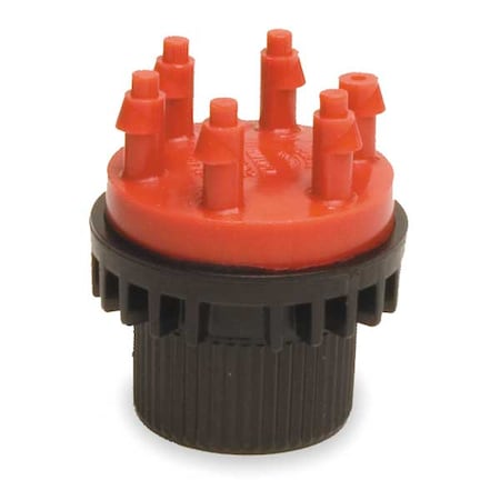 Rain Bird Six Outlet Emitter, Red/Black, Plastic MANIF2-1PK