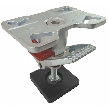 Zoro Select Adjustable Floor Lock, Top Plate, 8 in. 2EMZ8