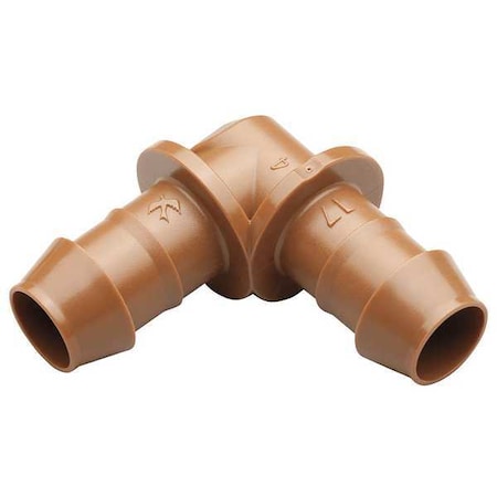 Rain Bird Elbow, 1/2 In. Tubing, Brown, Plastic, PK4 BE50/4PKS