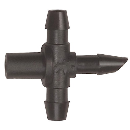Rain Bird Tee, 1/4 In. Tubing, Black, Plastic, PK10 BT25/10PS