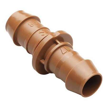 Rain Bird Coupling, 1/2 In. Tubing, Brn, Plastic, PK4 BC50-4PS2