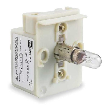 Schneider Electric Lamp Module, 30mm, 120VAC/VDC, Clear, Incand 9001KM38