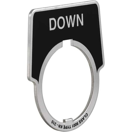 Schneider Electric Legend Plate, Half Round, Down, Black 9001KN310