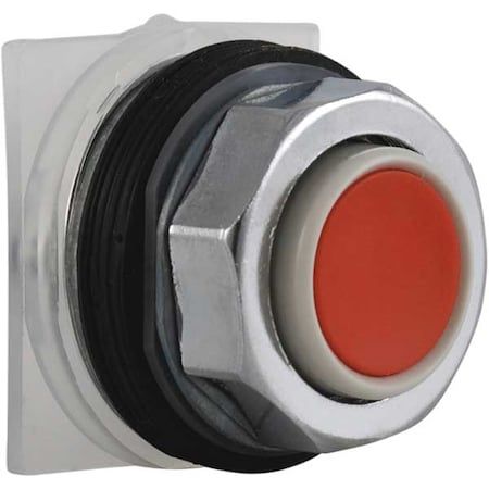 Schneider Electric Push Button Operator, Flush, Momentary Action, Not Applicable Release, Non-Illuminated, Red 9001KR3R