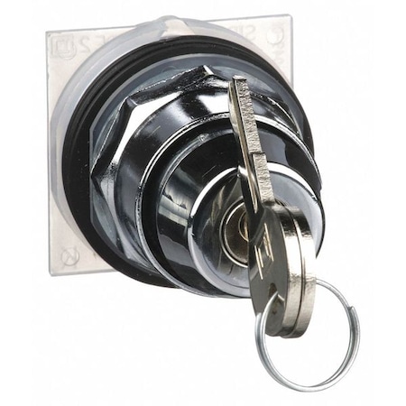 Schneider Electric Non-Illum Selector Swtch, 30mm, 3 Pos, Keyd 9001KS43K10