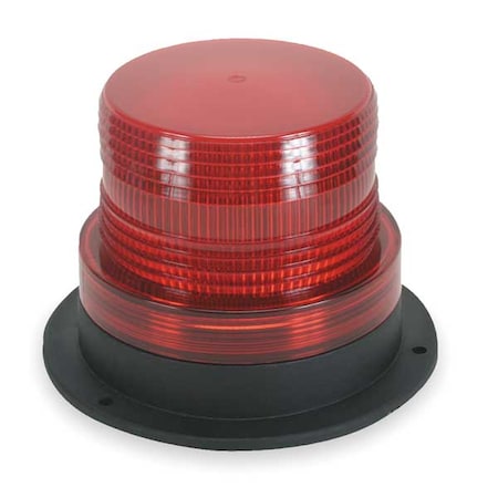 Zoro Select Warning Light, Red, Strobe Tube, 12 to 80V DC, 72 FPM, 5 in Dia., Surface 2ERT1
