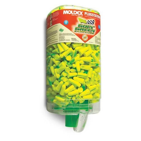 MOLDEX Disposable Uncorded Ear Plugs with Dispenser, Bell Shape, 33 dB, 500 Pairs, Green 6647
