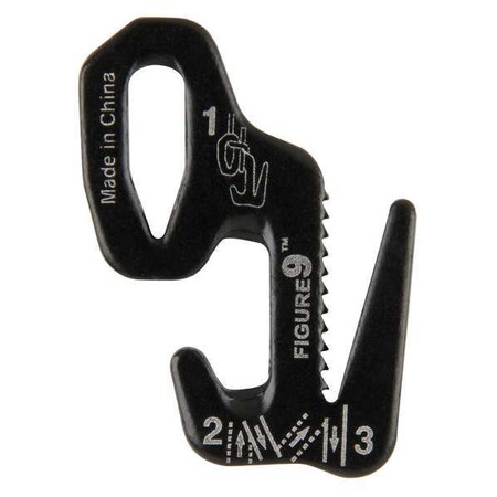 Nite Ize Rope Tightener, 1-1/2 In., Aluminum, Black F9S-02-01