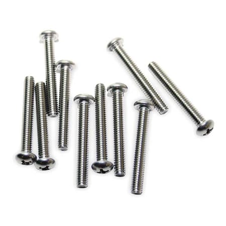 Acorn Controls Phillips Round Head Screws, 8-32 x 1-1/4", Stainless Steel, PK10 0116-012-001