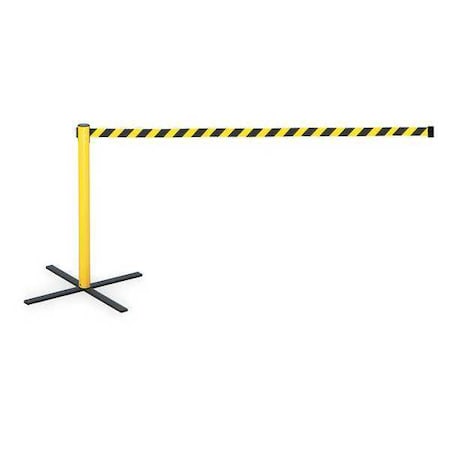 Tensabarrier Barrier Post with Belt, 13 ft Length, 38 in Post Height, No Legend SA1-4PK-MAX-NO-D4X-C